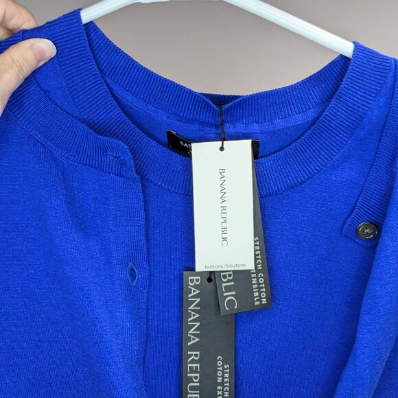 BNWT Banana Republic Stretch Cotton Tank and Cardiigan Set Royal Blue Size XS - Picture 4 of 6